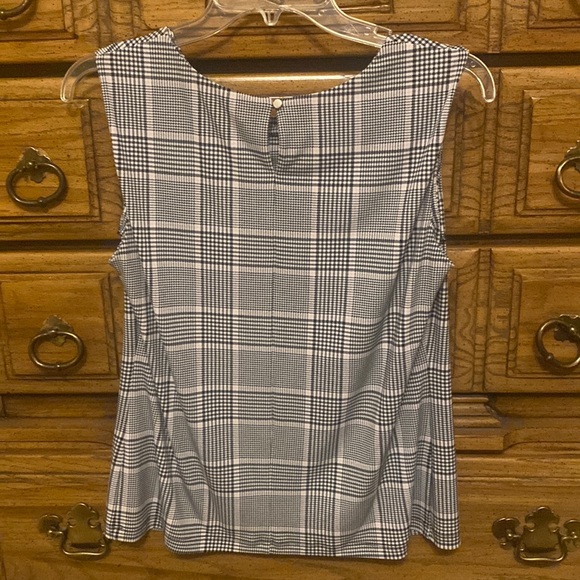 Calvin Klein Sleeveless Blouse Black/Pink/White Plaid Women’s Medium - Picture 5 of 9